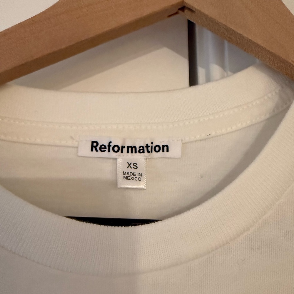 Reformation Cream Short Sleeve Top - Picture 2 of 2